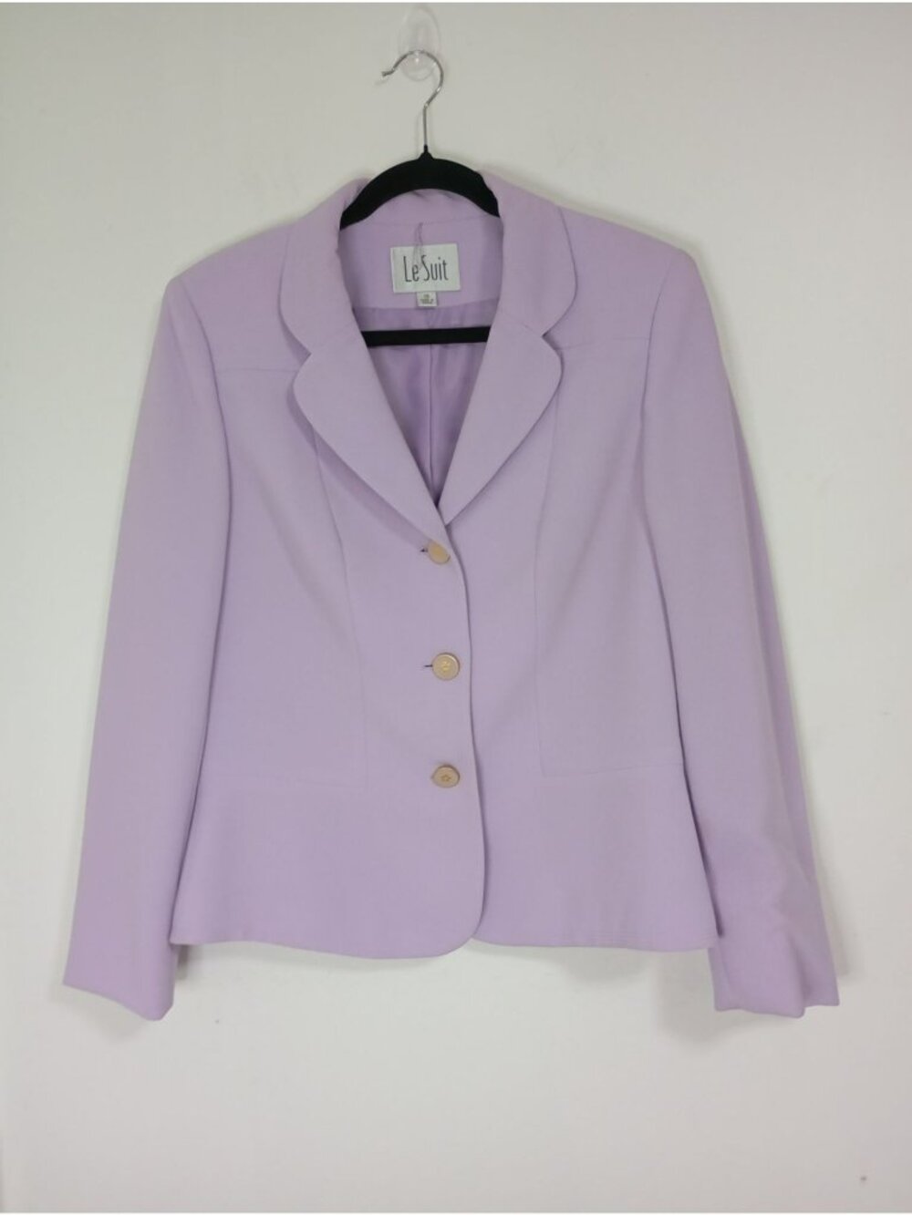 Le Suit Womens Lavender Button-Up Blazer Size 10 Fully Lined Professional Wear